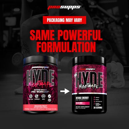 ProSupps Mr. Hyde Nightmare Pre Workout Powder with Caffeine & Beta Alanine - Preworkout for Intense Energy, Mental Focus & Performance - Gym & Fitness Supplements (Black N' Blueberry, 30 Servings)