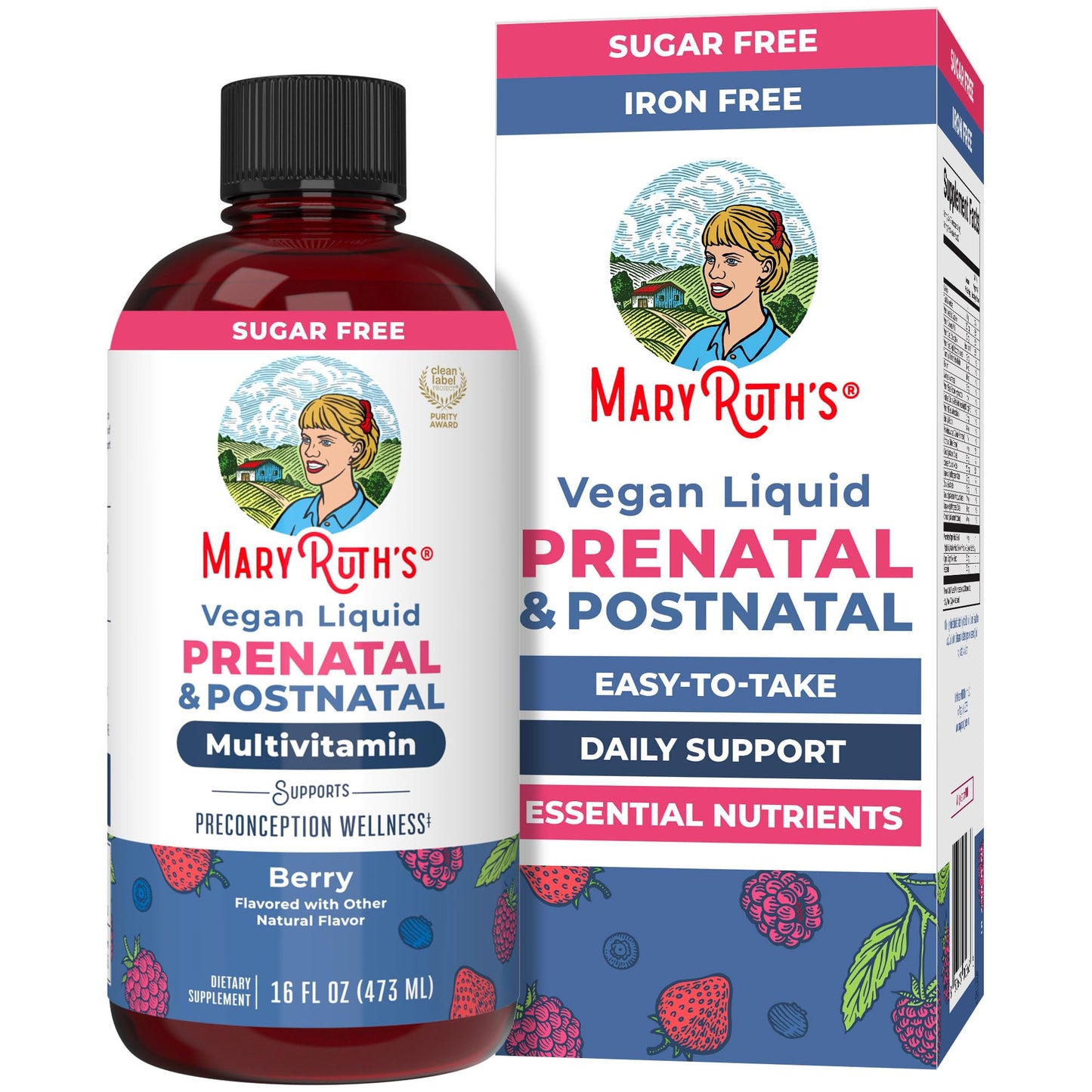 MARYRUTH'S Postnatal & Prenatal Liquid Multivitamin for Women | Selenium | Folate | Healthy Fetal Development | Prenatal Vitamins | Vegan | Non-GMO | Sugar Free | Gluten Free | 16 oz