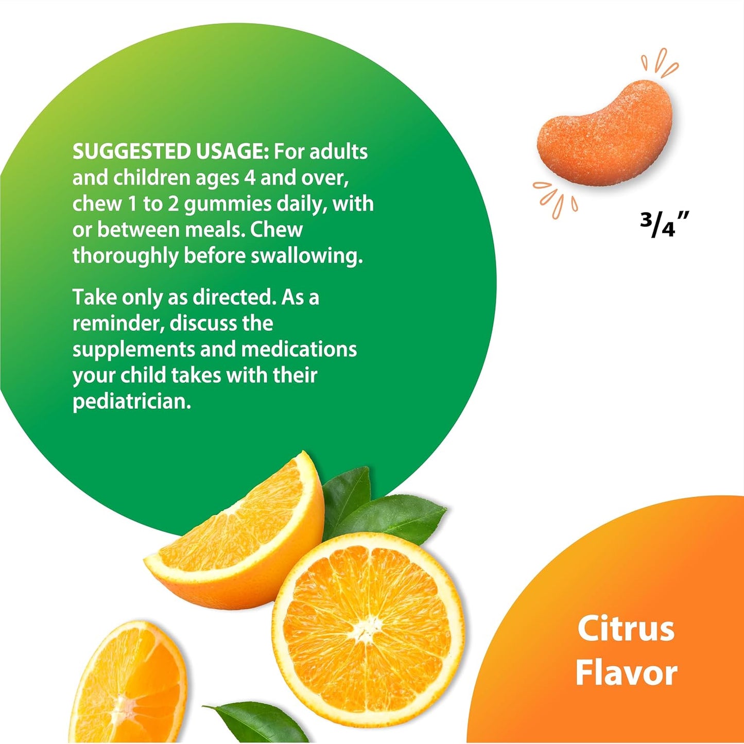 Rainbow Light Vitamin C Gummies | 60 Count | Citrus Flavored | with Vitamin E | Immune & Antioxidant Support for Adults and Kids
