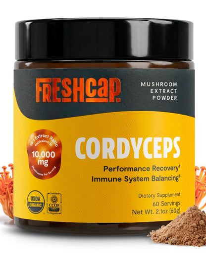 FreshCap Mushrooms Premium Organic Lions Mane Capsules - 14:1 Fruiting Body Extract with 31% Beta-Glucans - 3rd-Party Tested Nootropic for Clarity, Focus & Cognitive Support (120 Capsules)