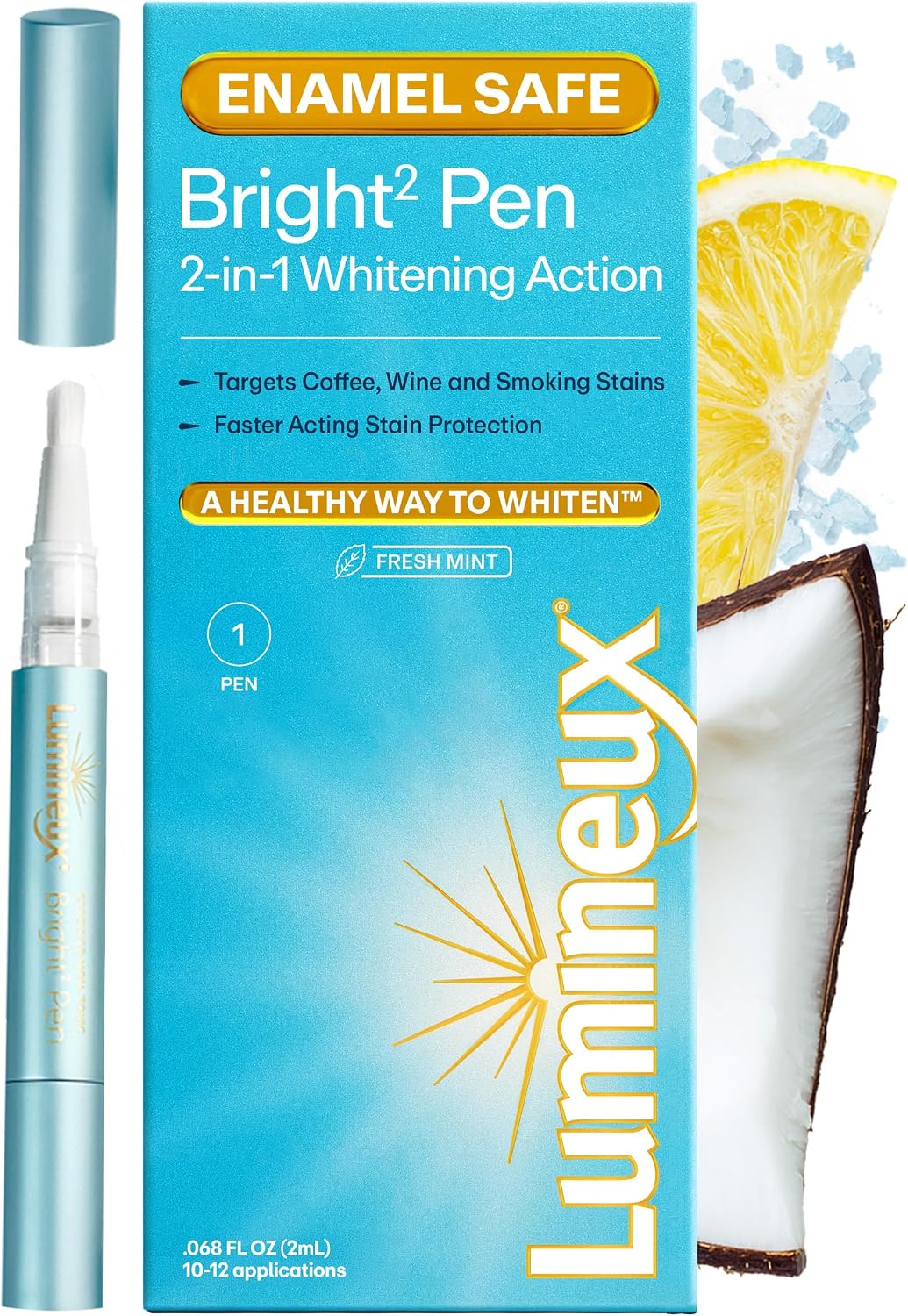 Lumineux 2-in-1 Teeth Whitening Pen, Removes Coffee & Tea Stains