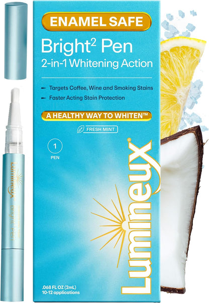 Lumineux 2-in-1 Teeth Whitening Pen, Removes Coffee & Tea Stains