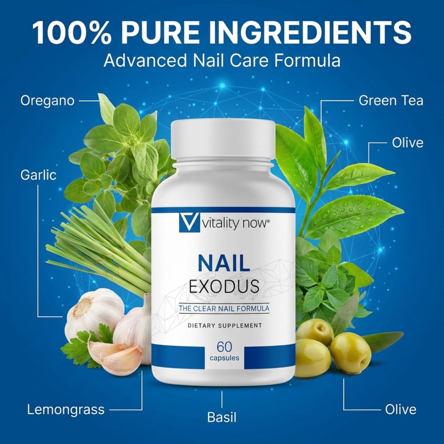 Nail Exodus - Vitality Healthy Nails - Premium Formula for Healthier Feet - 60 Capsules