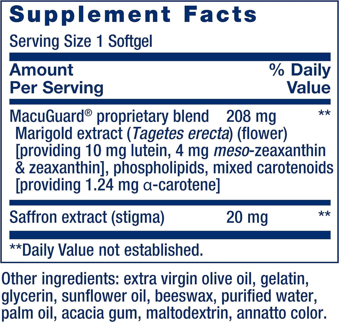 Life Extension MacuGuard Ocular Support with Saffron – Eye Health Supplement for Healthy Vision – with Lutein, Meso-zeaxanthin, zeaxanthin, Saffron – Gluten-Free, Non-GMO – 60 softgels | Eye Health Supplement for Healthy Vision with Lutein, Meso-Zeaxanthi