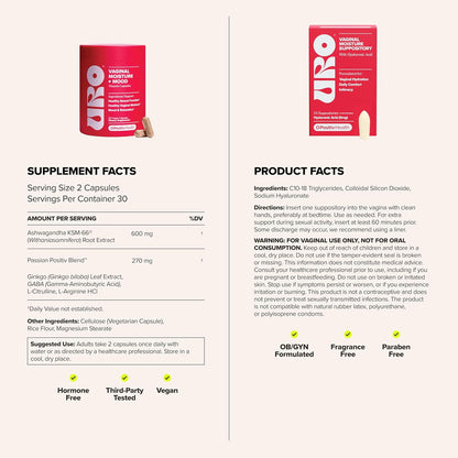 URO Vaginal Moisture + Mood and Vaginal Moisture Hyaluronic Acid Bundle