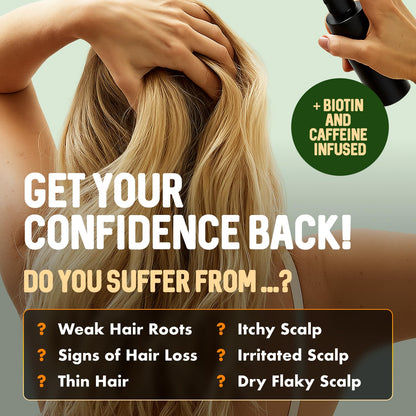 Hair Growth Serum Spray for Women & Men Hair Loss – Biotin & Caffeine, Anti-Thinning Hair Regrowth Oil, Advanced Thickening Formula – 1.7 fl. oz./ 50 ml