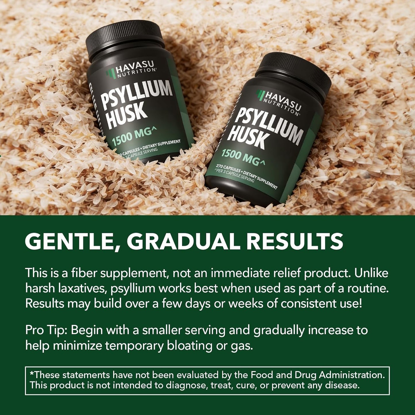 Vegan Psyllium Husk Fiber Capsules, GLP-1 Nutritional Support, 270 Pills | Psyllium Fiber Supplement Capsules for Digestive Health Regularity, Non-GMO Gluten Free & 3rd Party Tested, 90 Servings