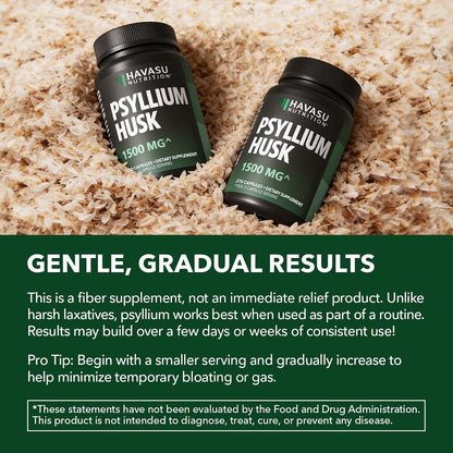 Vegan Psyllium Husk Fiber Capsules, GLP-1 Nutritional Support, 270 Pills | Psyllium Fiber Supplement Capsules for Digestive Health Regularity, Non-GMO Gluten Free & 3rd Party Tested, 90 Servings
