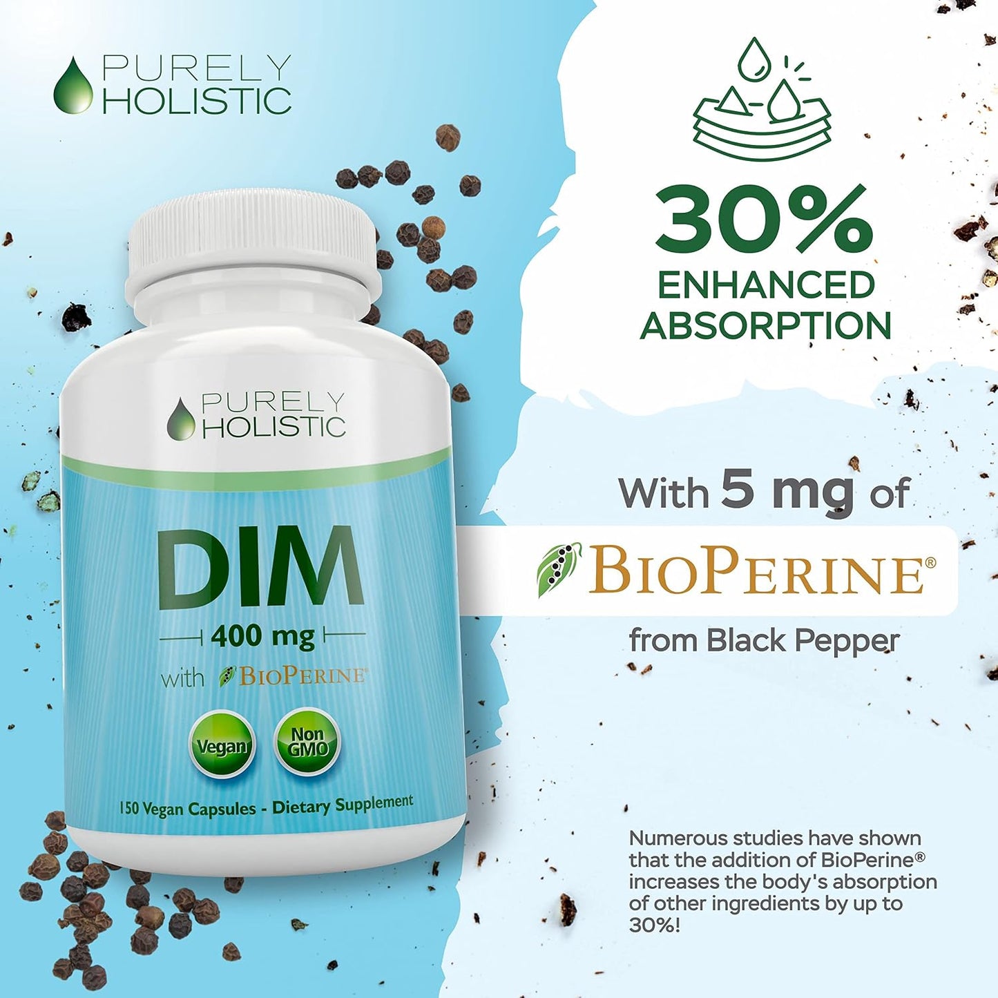 DIM Supplement 400MG, Extra Strength, Estrogen Balance, 5 Month Supply | Hormone Balance for Men & Women, Menopause Prostate & Energy Support, Diindolylmethane, Gluten-Free & Non-GMO, 150 Capsules