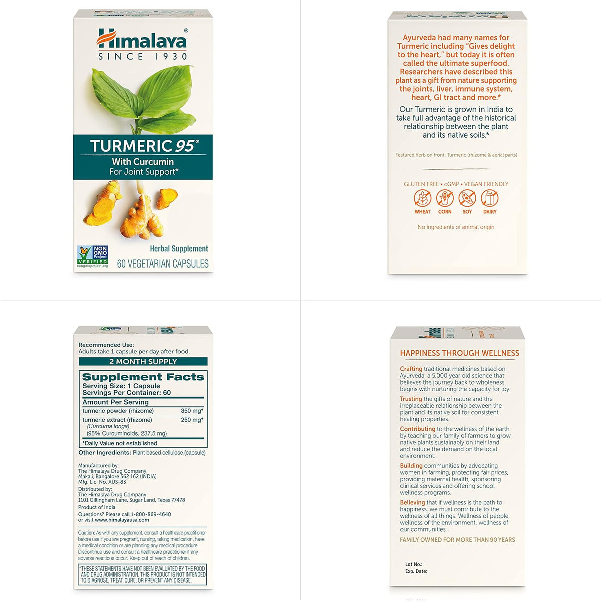 Himalaya Turmeric 95 Curcumin Supplement,Joint Support, 600 mg, 60 Capsules