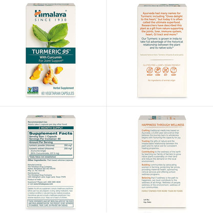 Himalaya Turmeric 95 Curcumin Supplement,Joint Support, 600 mg, 60 Capsules