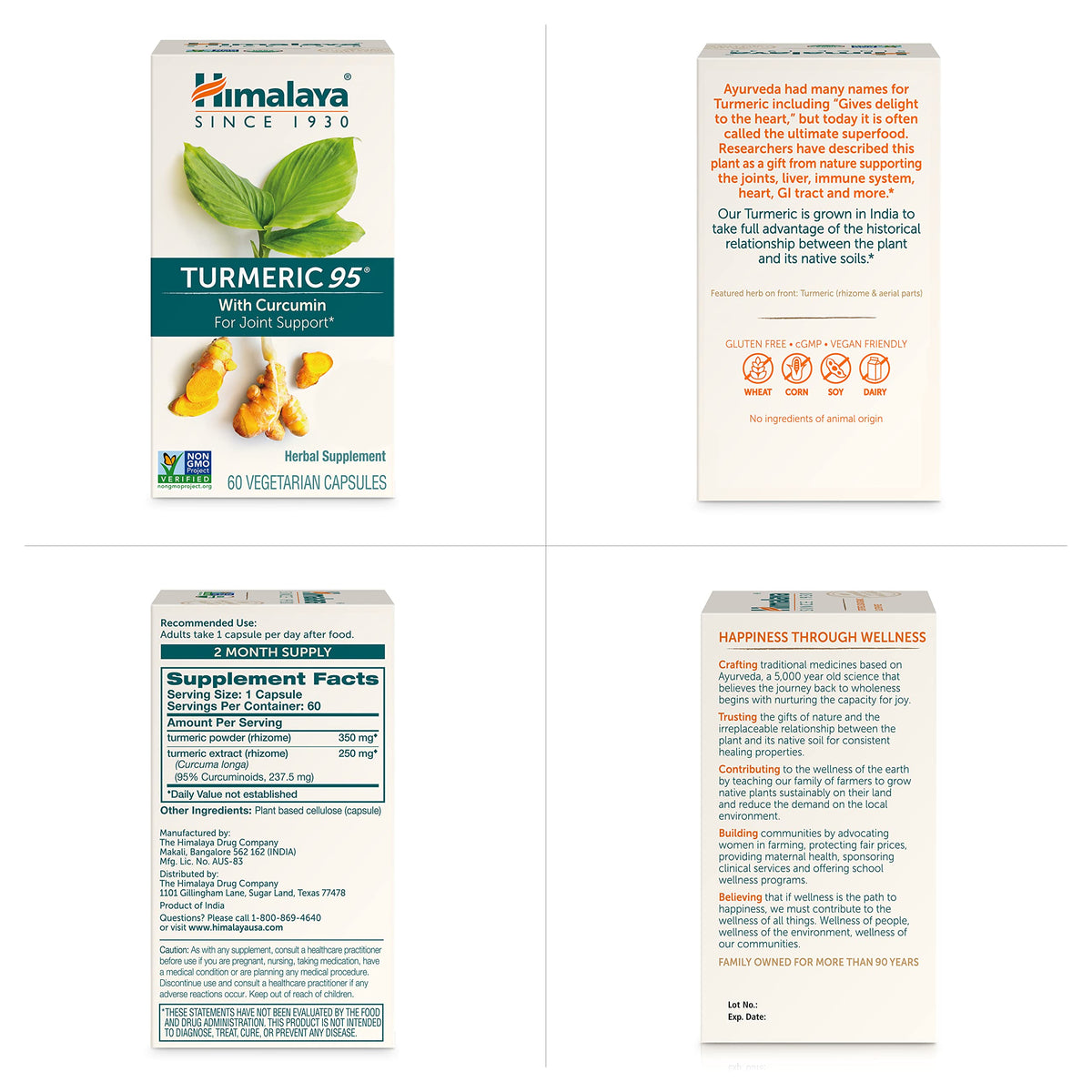 Himalaya Turmeric 95 Curcumin Supplement,Joint Support, 600 mg, 60 Capsules