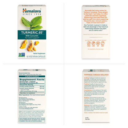 Himalaya Turmeric 95 Curcumin Supplement,Joint Support, 600 mg, 60 Capsules