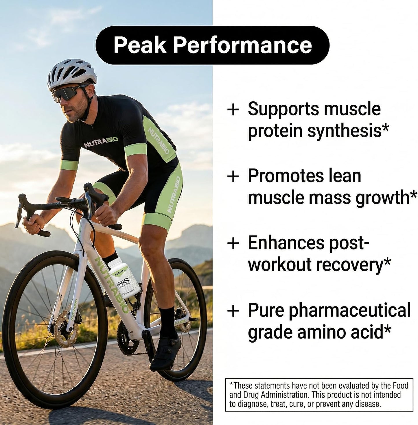 NutraBio L-Leucine Supplement - Optimal Amino Acid for Muscle Growth & Recovery - Naturally Fermented Free Form Leucine Amino Acids Supplement- Vegan, Non-GMO, Gluten Free - 400mg, 180 Capsules