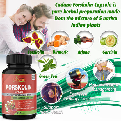 Forskolin Supplements Capsules 5000mg, 5 Month Supply, 150 Capsules & Turmeric Curcumin