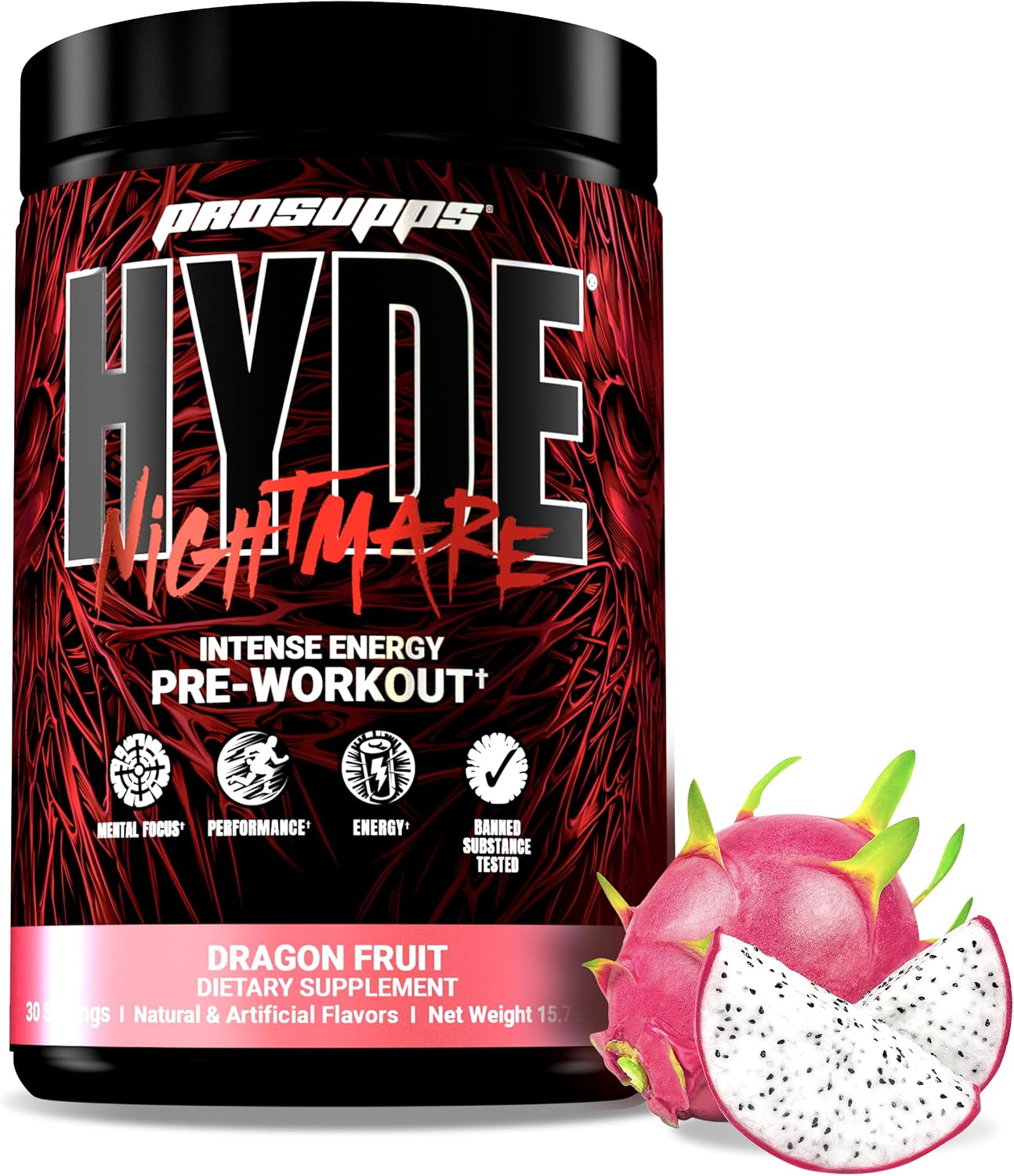 PROSUPPS Hyde Nightmare Intense Energy Pre-Workout, Dragon Fruit, and Creatine 300 Bundle