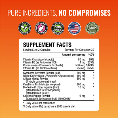 Approved Science® Appetite Suppressant - Gymnema, Chromium, Cayenne Pepper - 180 Capsules - Pack of 1 - Made in The USA