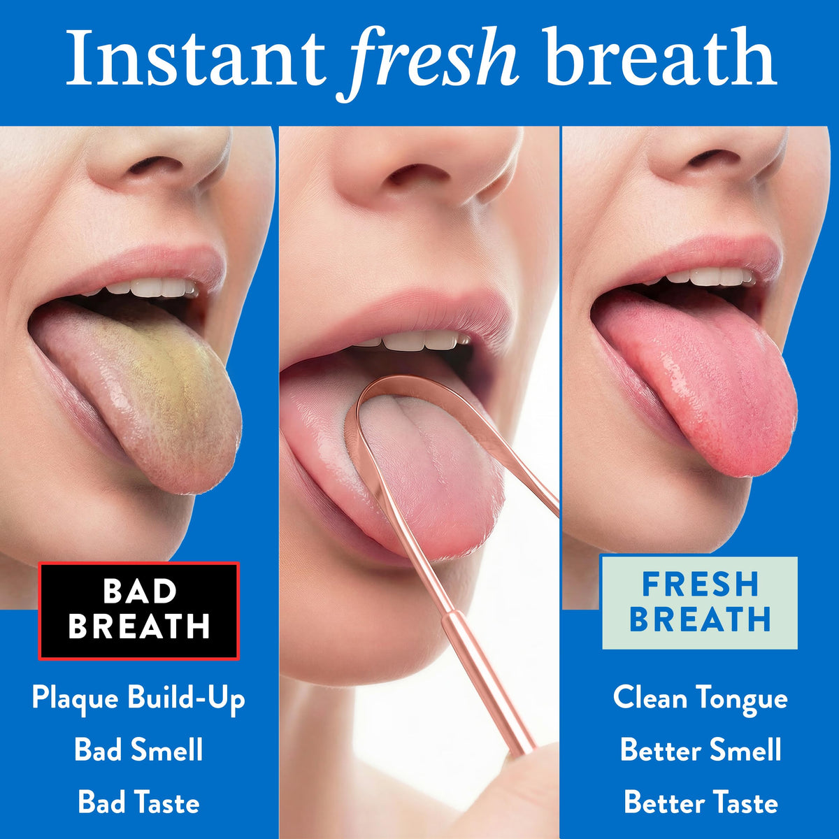 Mouthology Tongue Scraper for Adults (2 Pack), Reduce Bad Breath, Metal Tongue Scraper, Tongue Cleaner, Tongue Scraper, Stainless Steel Tongue Scraper, Tongue Cleaner for Adults, Tongue Scrubber