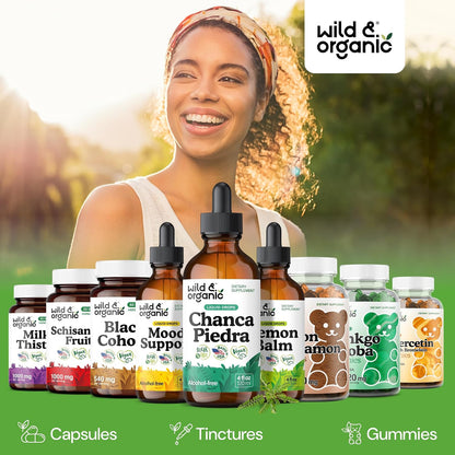Wild & Organic Chanca Piedra Stone Breaker Drops - Kidney, Gallbladder & Urinary Support - Chanca Piedra Liquid Extract for Fast Absorption - Add to Tea Herb Tincture - Sugar & Alcohol-Free - 4 oz