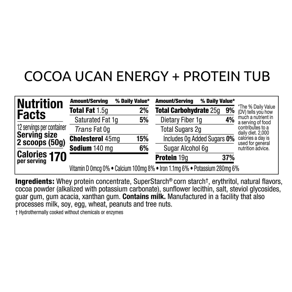 UCAN Energy + Whey Protein Powder - 19g Per Serving with Amino Acids EAAs & BCCAs
