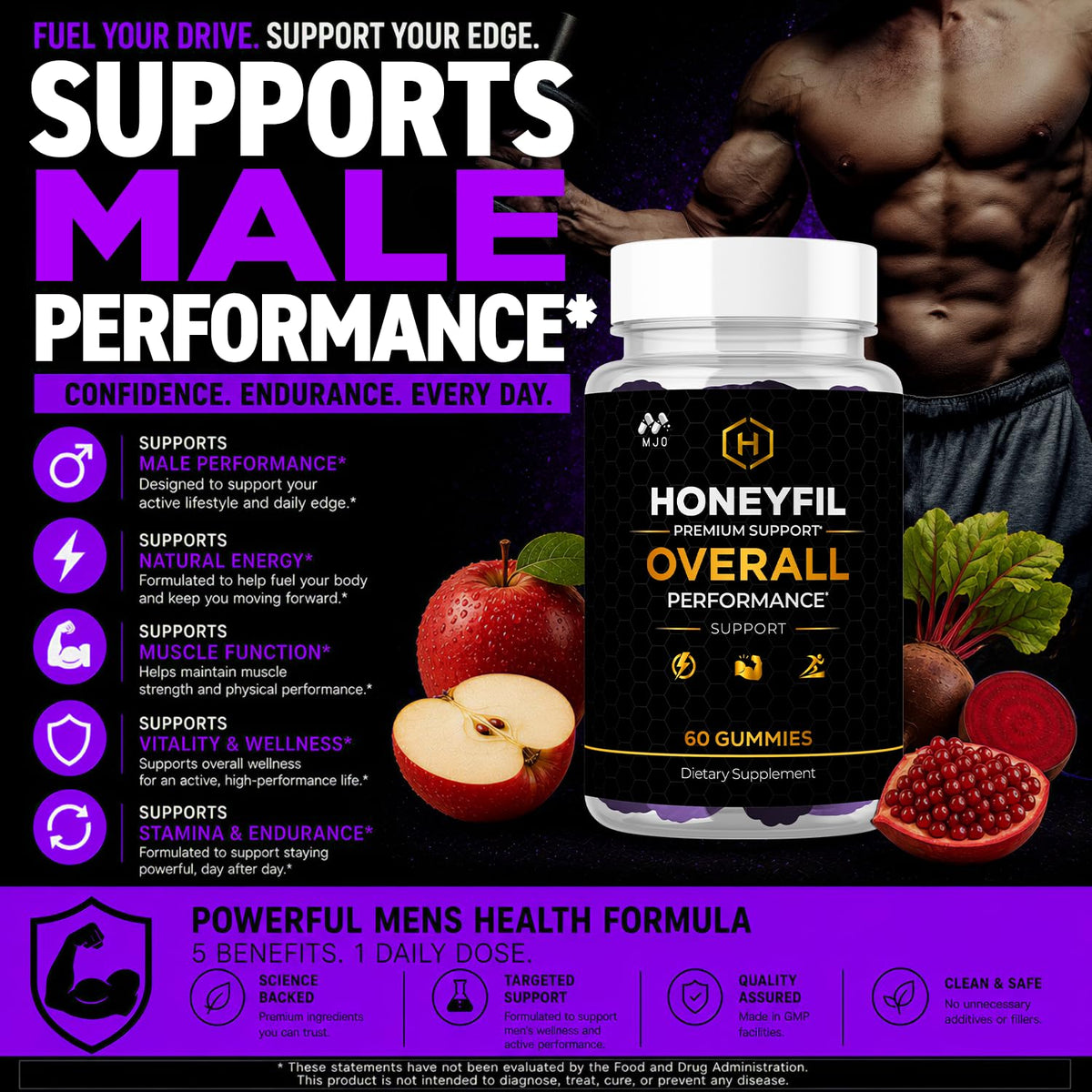 (3 Pack) Honeyfil Gummies Advanced Men's Health Support (180 Gummies)