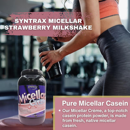 Syntrax Bundle: Micellar Créme Strawberry Protein Powder - 2lbs of Kosher and Halal