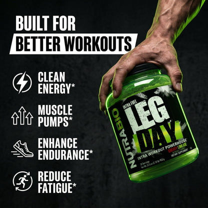 NutraBio Leg Day Intra Workout Powder – Advanced Carb Supplement with Cluster Dextrin & Electrolytes – Carb Powder with EAAs/BCAAs – Cyclic Dextrin for Performance – Cherry Lime, 20 Servings