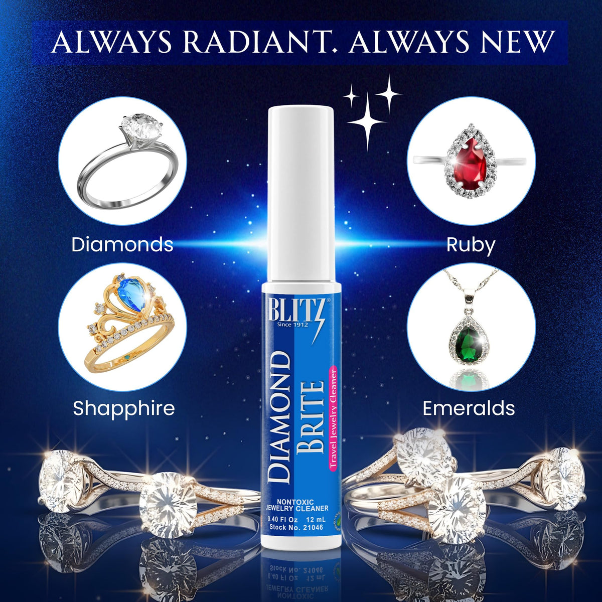 Blitz Gem & Jewelry Cleaner Concentrate Refill for Ultrasonic Machines 8 oz