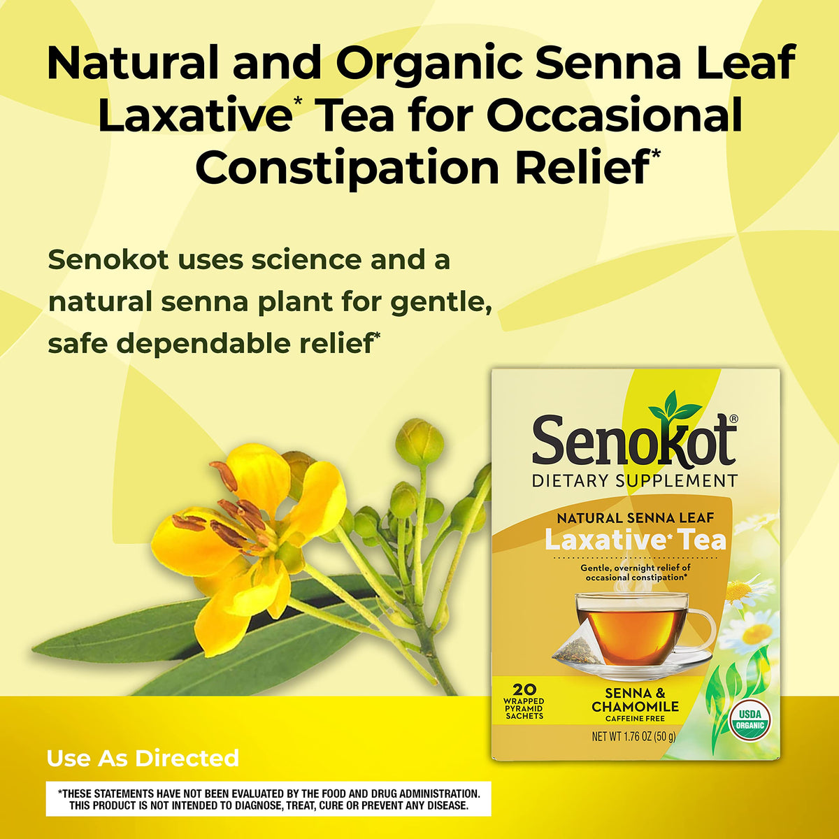 Senokot Dietary Supplement, Natural and Organic Senna Leaf, Laxative Tea for Occasional