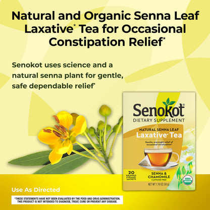 Senokot Dietary Supplement, Natural and Organic Senna Leaf, Laxative Tea for Occasional