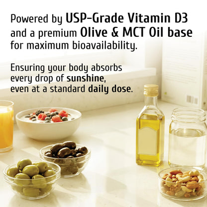 Vitamin D3 5000 IU (125 mcg),360 Day Supply Vitamin D Softgels | USP-Grade Provitas® Softgels with MCT & Olive Oil,High Potency Immune & Bone,Muscle Health Support Supplement,Non-GMO