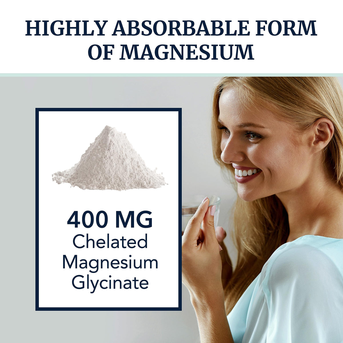 Magnesium Glycinate 400mg | Chelated Bisglycinate for Muscle Relaxation, Bones