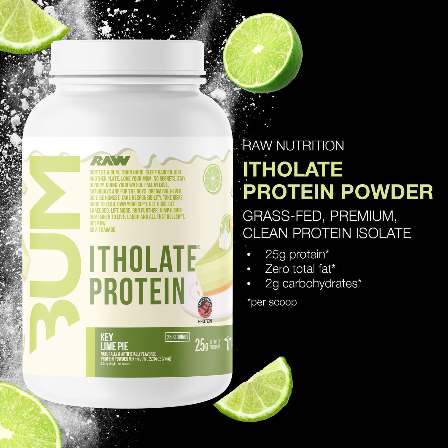 RAW Whey Isolate Protein Powder, Vanilla Oatmeal Cookie (CBUM Itholate Protein) - 100% Grass-Fed Sports Nutrition for Muscle Growth & Recovery - Low-Fat, Low Carb, Naturally Flavored - 25 Servings