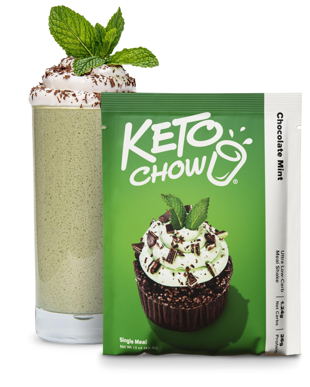 Keto Chow Chocolate Peanut Butter Meal Replacement Shake Powder, 1 Meal