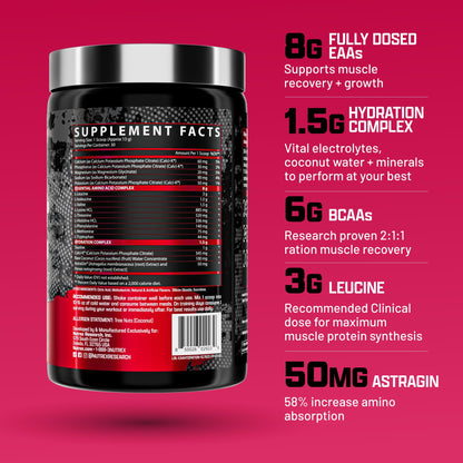 Nutrex Research EAA Hydration | EAAs + BCAA Powder | Muscle Recovery, Strength, Muscle Building, Endurance | 8G Essential Amino Acids + Electrolytes | Strawberry Watermelon 30 Serving