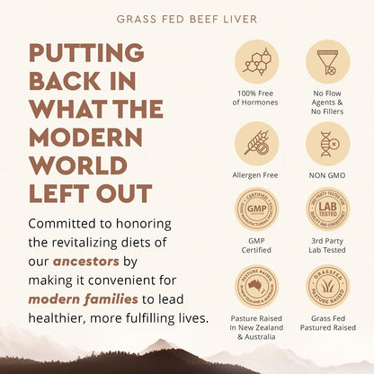 Ancestral Supplements Grass Fed Beef Liver Capsules, 180 Ct (3-Pack) | This freeze-dried beef liver supplement supports energy production, cleansing, digestion and immunity.