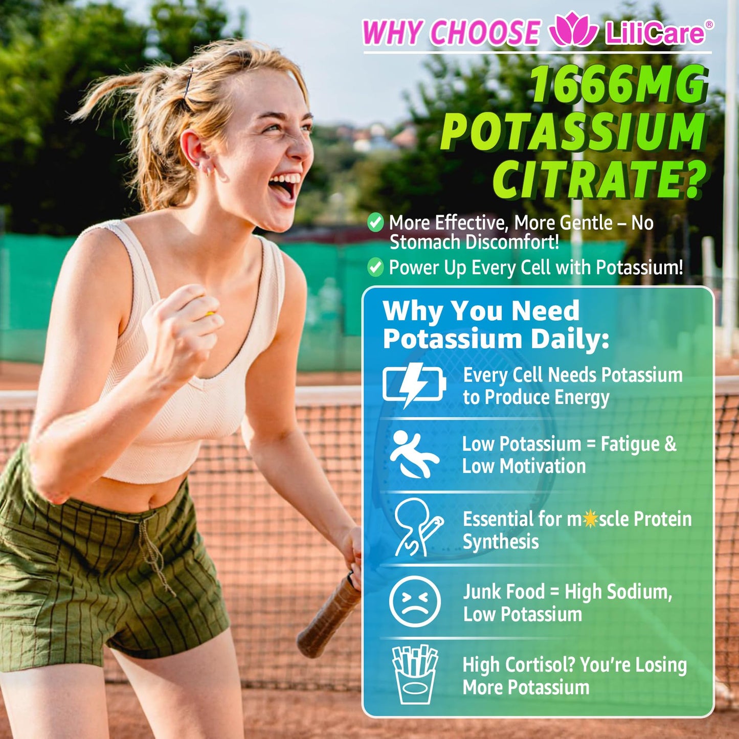 Potassium Citrate 1666mg Gummies + Magnesium Glycinate + Zinc, Potassium Supplement for Adults Women Men, Sugar Free Electrolyte Balance Gummies w/B6, B12 & C for Hydration, Leg Cramps & Energy, 60Cts