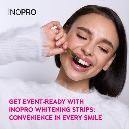InoPro Green Teeth Whitening Strips - Peroxide Free Whitening Strips - Whitening Without The Harm - Deep Stains Removal - Sensitivity Free - 14 Treatments, 28 Strips, 28 Count (Pack of 1)