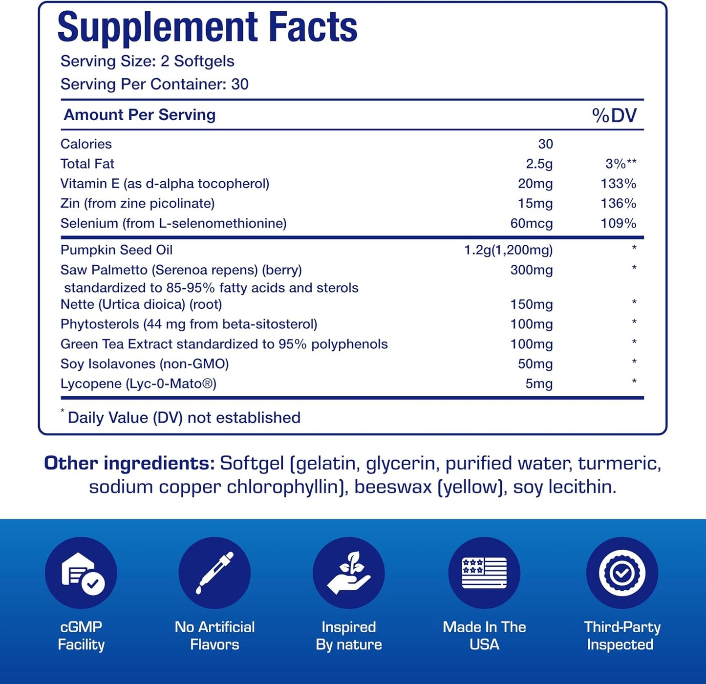 Prostana Prostate Health Supplement for Men - Clinical Formula Herbal Complex with Beta Sitosterol Saw Palmetto and Pumpkin Seed Oil for Prostate Support - Non-GMO & Made in The USA - 1 Month Supply