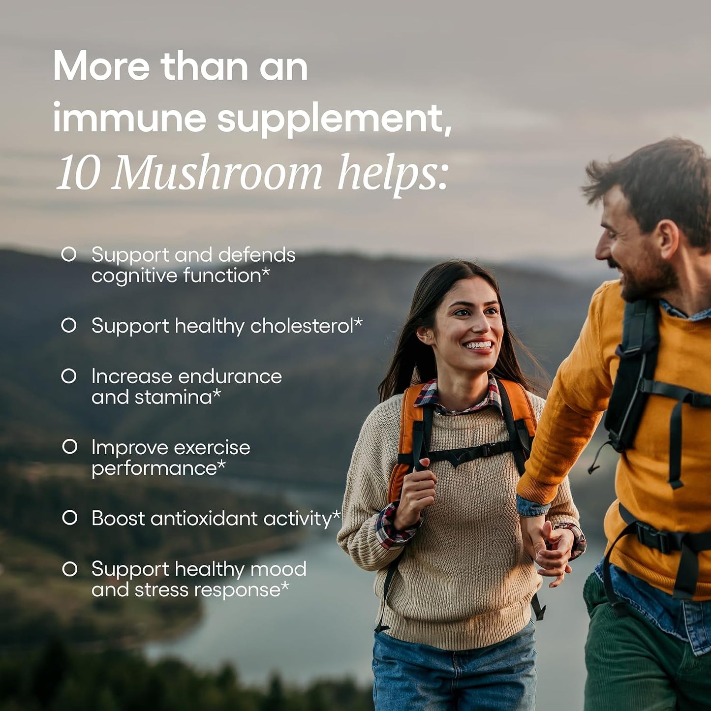 EcoNugenics Ten Mushroom Supplement: Daily Immune Support, 120 Capsules – Lion’s Mane, Reishi, Cordyceps, Turkey Tail – Energy, Gut Health, Liver, Kidney, Cholesterol & Nootropic Brain Support