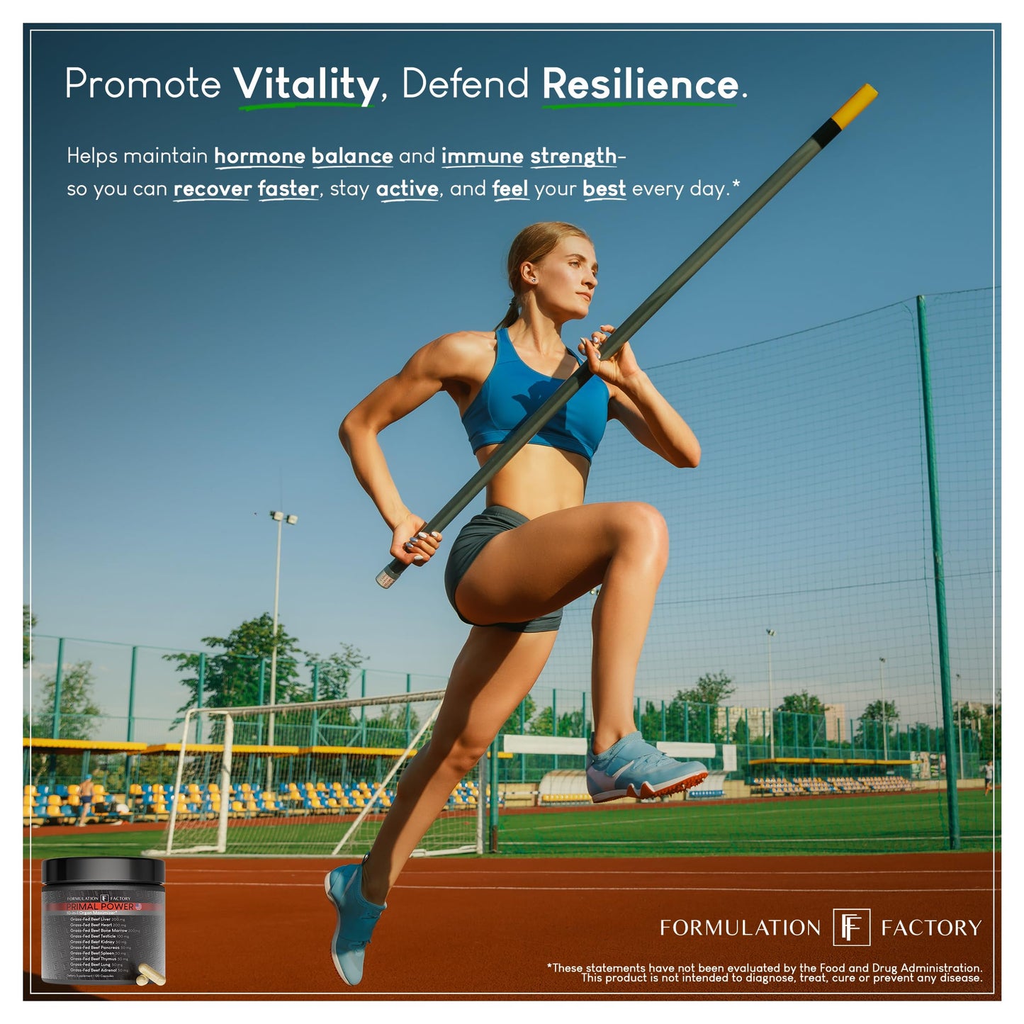 Formulation Factory Primal Power 10-in-1 Grass-Fed Beef Organ Complex with Liver, Heart, Bone Marrow, Orchic, Kidney, Spleen, Pancreas, Adrenals, Thymus & Brain - 120 Capsules