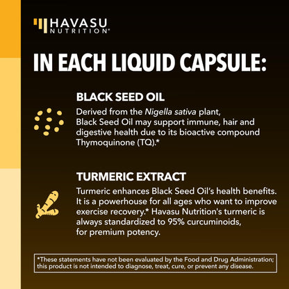 Black Seed Oil Capsules, Vegan, Non-GMO, Cold-Pressed Nigella Sativa, 90ct | 1500mg Per Serving Black Cumin Supplement for Skin Health, Immune Function, and Digestive Health, Unflavored, 30 Servings