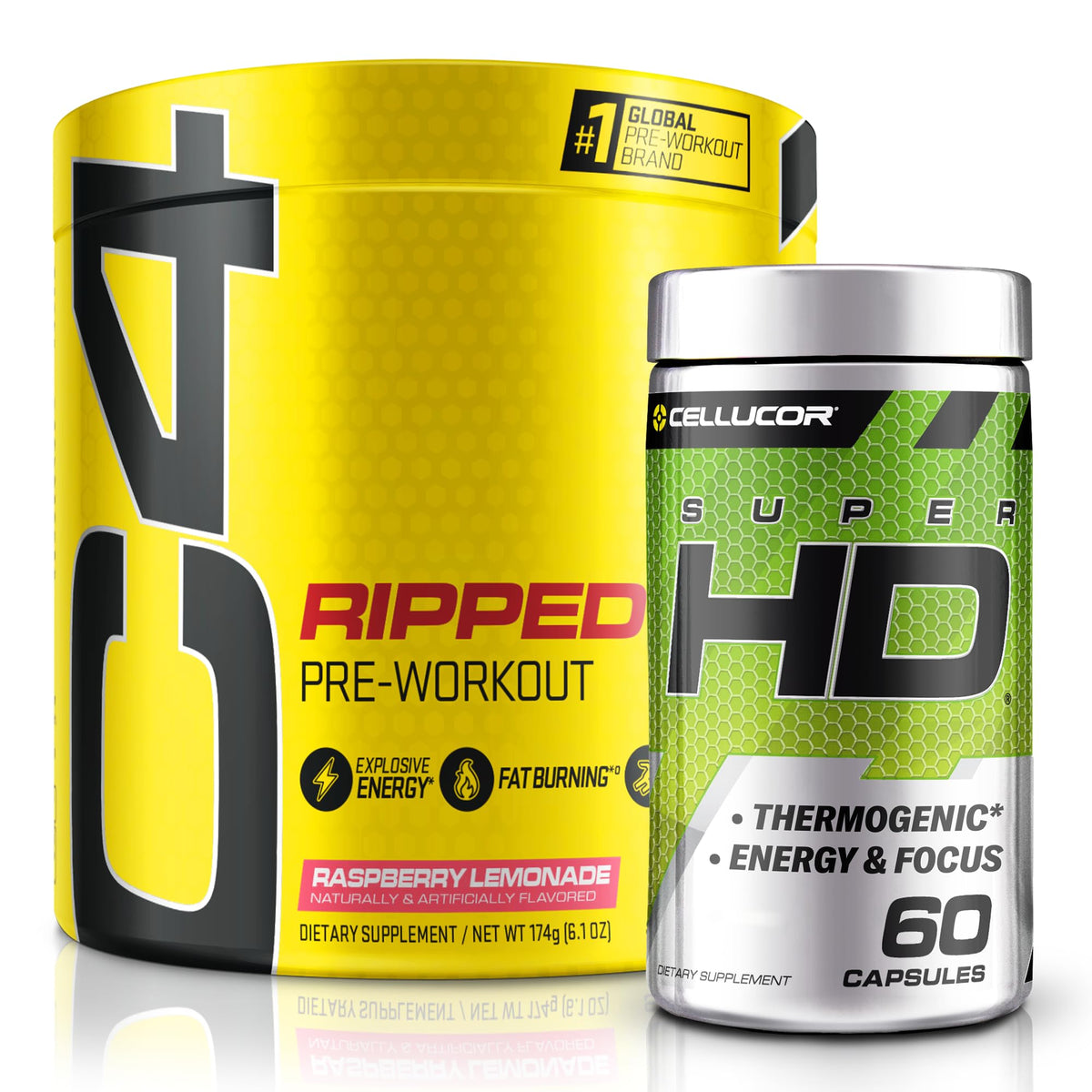 C4 Ripped & SuperHD, The Thermogenic Bundle, C4 Ripped Pre Workout Powder