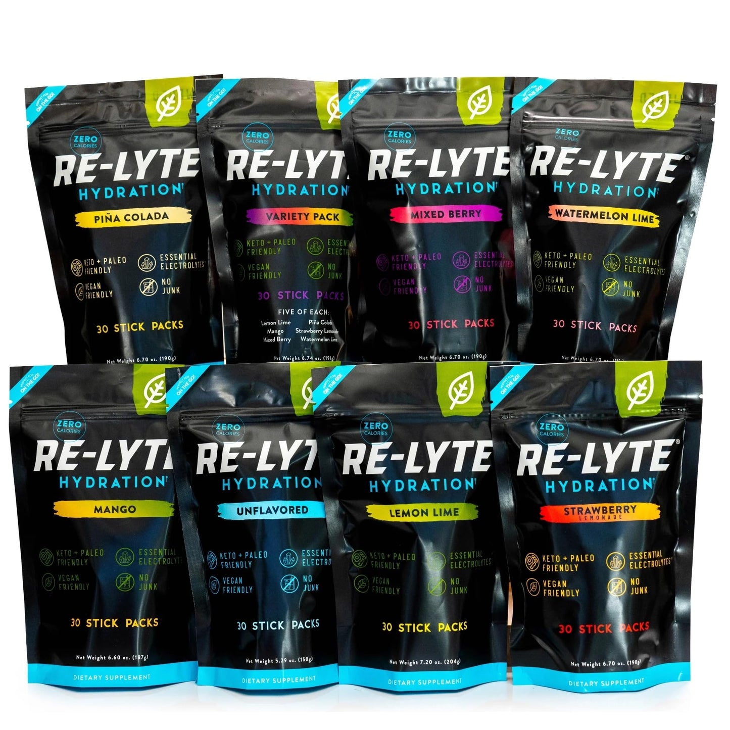 REDMOND Re-Lyte Sugar Free Electrolyte Powder Packets (Variety Pack) 30ct | Zero Sugar Electrolytes, Hydration Packets