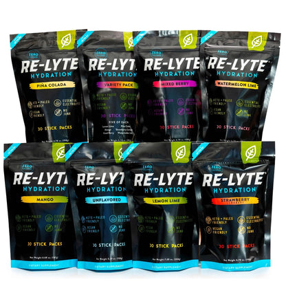REDMOND Re-Lyte Sugar Free Electrolyte Powder Packets (Variety Pack) 30ct | Zero Sugar Electrolytes, Hydration Packets