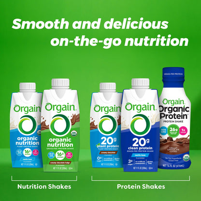 Orgain Organic Nutritional Protein Shake, Vanilla Bean - 16g Grass Fed Whey Protein