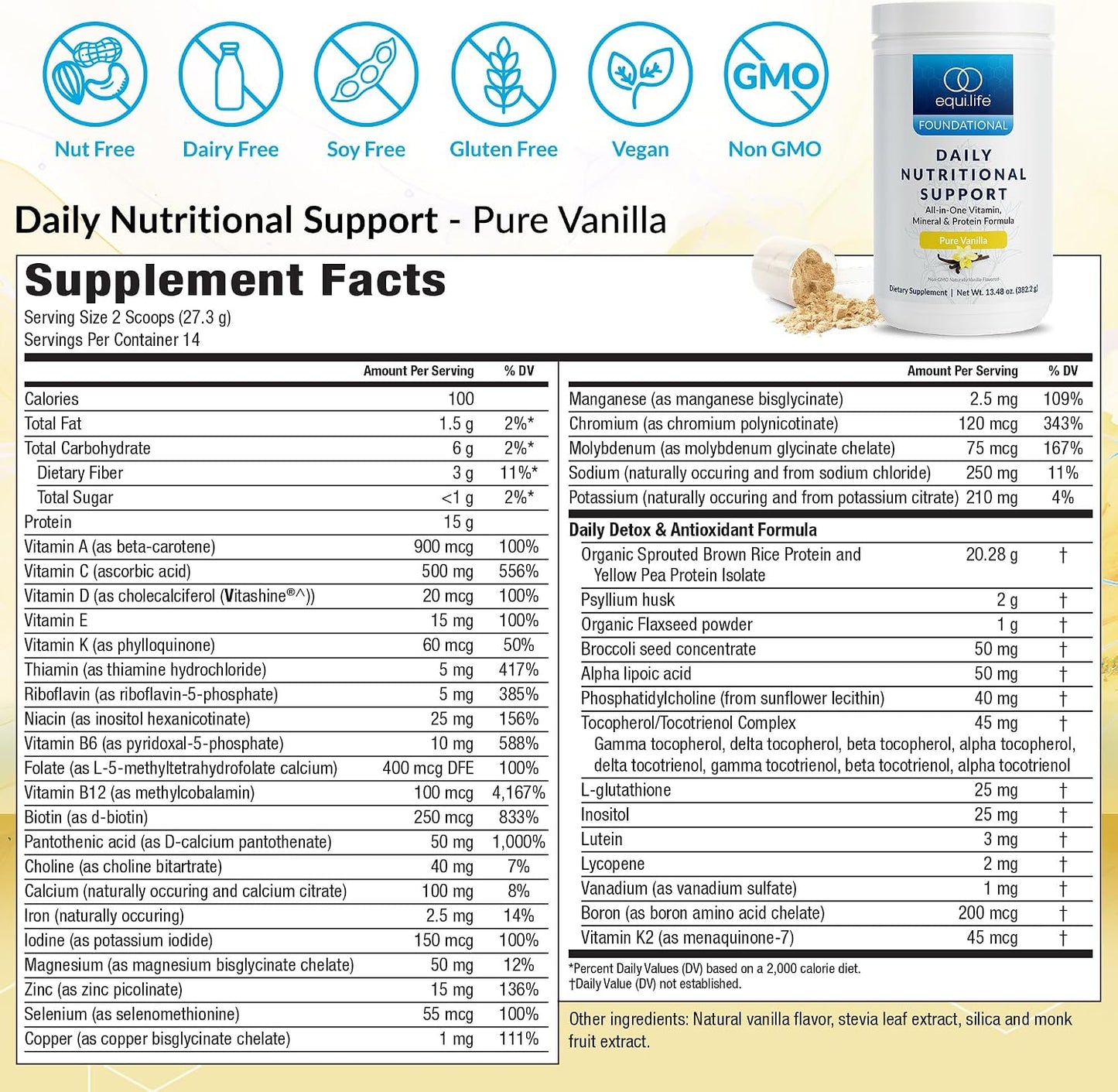Equilife Vanilla Daily Nutritional Support & Unflavored Superfoods Bundle
