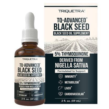 Black Seed Oil Softgels | 5% Thymoquinone - TQ-Advanced® | High Potency - 500 mg per Capsule - 15:1 Concentrate from Nigella Sativa Extract, Raw Form, Vegan Formula, Glass Bottle (60 Softgels)