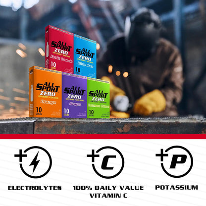 All Sport Zero Variety Powder Sticks, Sugar Free Electrolytes (Pack of 50)