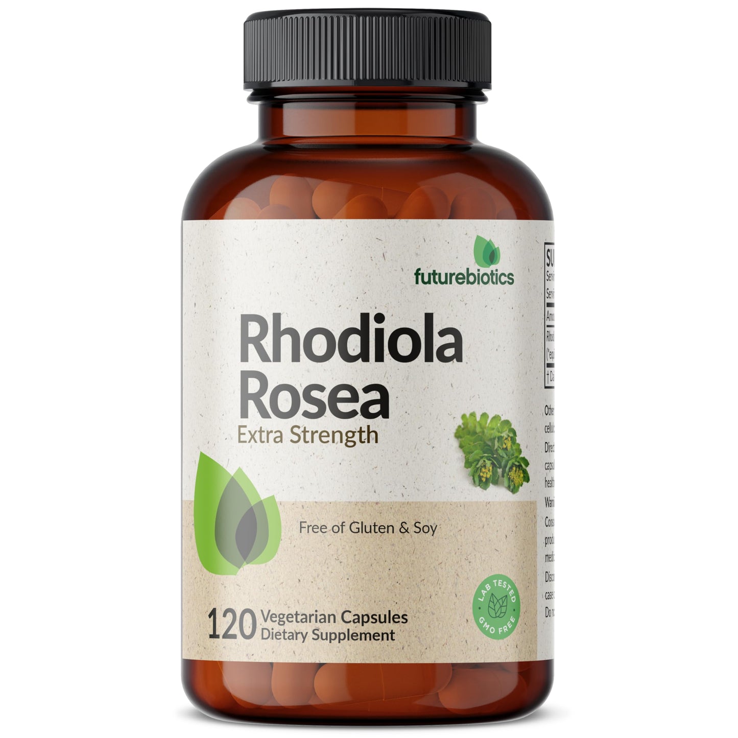 Futurebiotics Rhodiola Rosea Powder Adaptogenic Herb Vegetarian Capsules, 60 Count